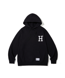 H LOGO HOODIE [BLACK]