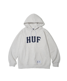 APPLIQUE ARCH LOGO HOODIE [WHITE MELANGE]