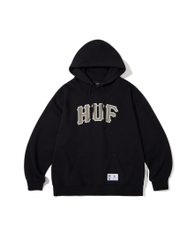 APPLIQUE ARCH LOGO HOODIE [BLACK]