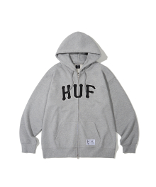 APPLIQUE ARCH LOGO HOODIE ZIP UP [MELANGE GRAY]