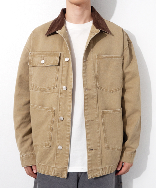 RG Washed Work Chore Jacket(Beige)