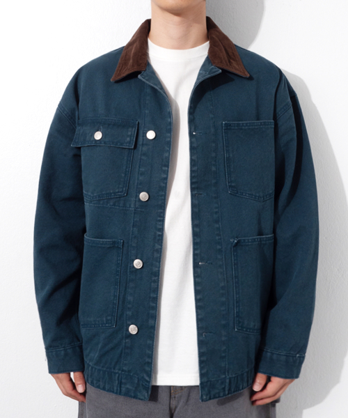 RG Washed Work Chore Jacket(Navy)