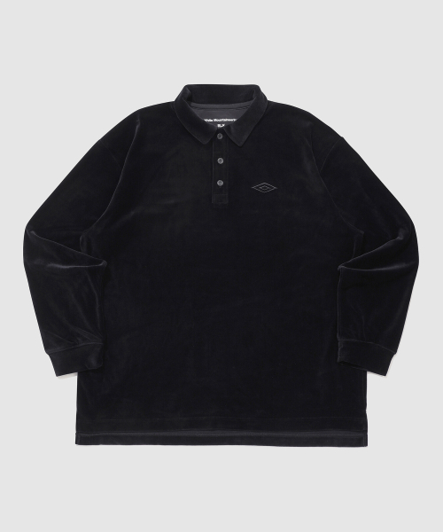 Велюровое поло UMB X White Mountaineering Black (UP311CTL89)