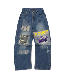 Creepy Patch Denim Pants(BLUE)