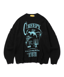 Midnight Damage Sweater(BLACK)