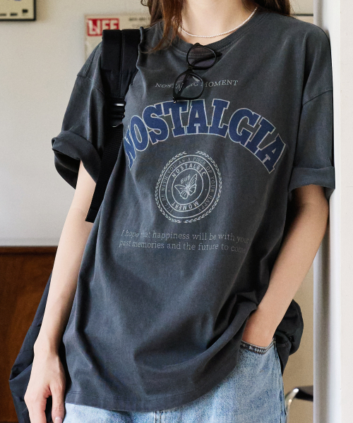Nostalgia pigment t-shirt/CHARCOAL