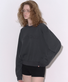 Basic Logo Applique Sweatshirt - Charcoal