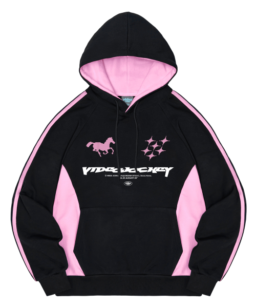 MUSINSA VIDEO JOCKEY Starhorse Sports Hoodie Black Pink