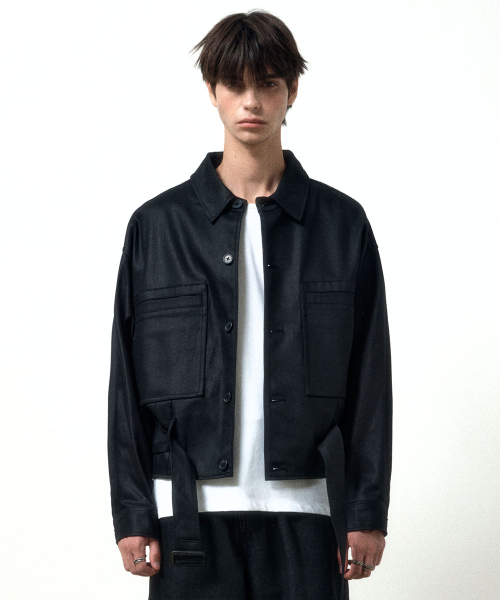 메종미네드(MAISON MINED) BLACK COATING DENIM TRUCKER