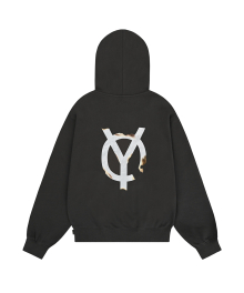 BURNING LOGO HOODIE - CHARCOAL