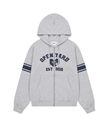 COLLEGE HEART HOODIE ZIP UP - MID MELANGE