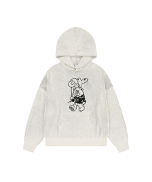 BALLOON ODOLLY KNIT HOODIE - IVORY