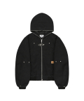 DUMP WORK HOODED JACKET - WASHED BLACK