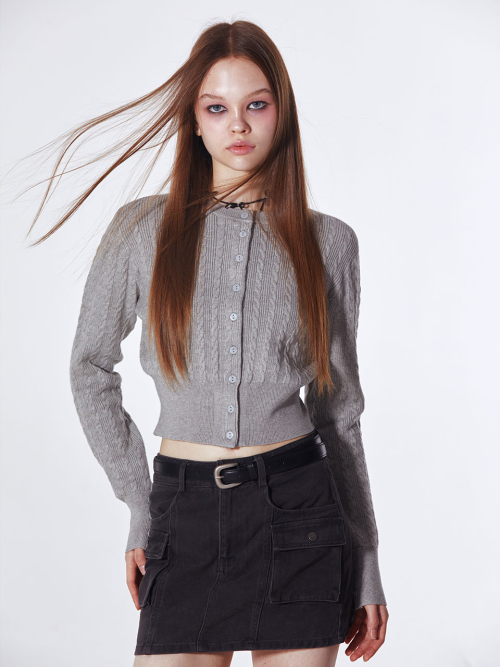Базовый кардиган косами (Grey)