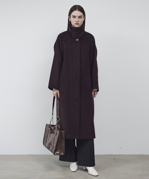 ALPACA BLEND MAC COAT- BROWN