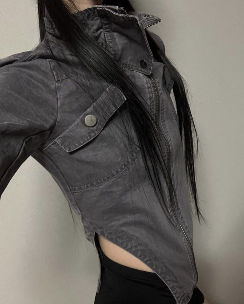 BODYSUIT JACKET WASHED CHARCOAL