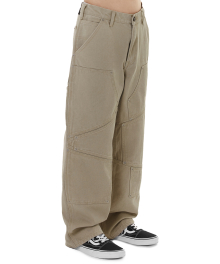 IRREGULAR RIVET CARPENTER PANTS - SAND