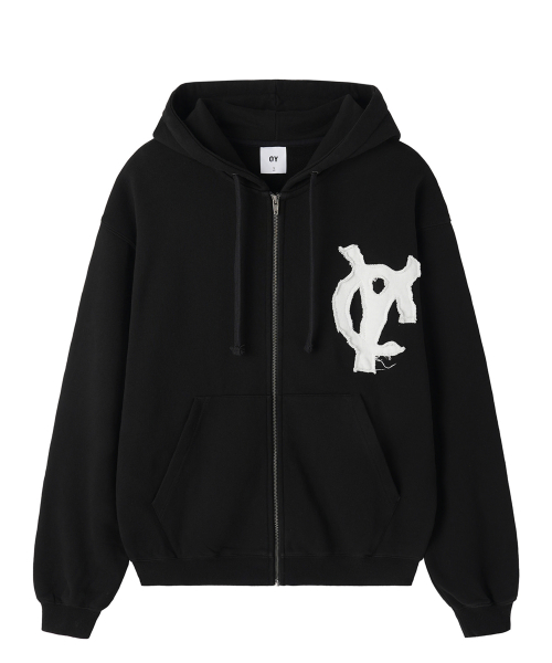 오픈야드(오와이) LOGO PATCH HOODIE ZIP UP - BLACK