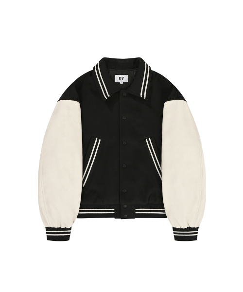 зигзаг вышивка VARSITY JACKET - BLACK