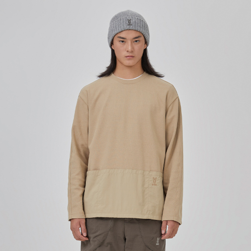 디오디() 베이직 와플 롱티셔츠 - TAN 상품 이미지