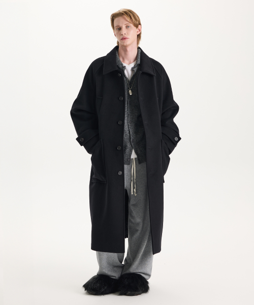 오버사이즈 발마칸코트 블랙