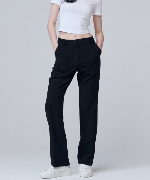 Узкие расклешенные брюки-стретч 2140 (Black)