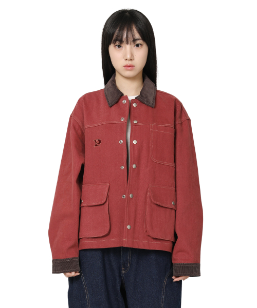 CORDUROY POINT COTTON WORK куртка (BURGUNDY)