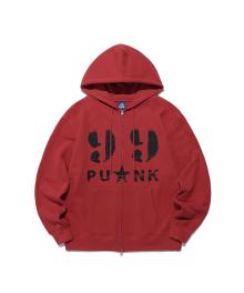 99 PUNK HOOD ZIP UP_RED(IK2EFMM485A)