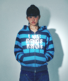 PISS OFF ST HOOD ZIP UP_BLUE(IK2EFMM483A)