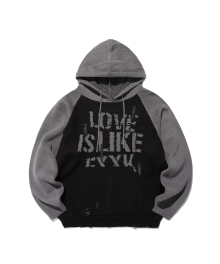 LOVE IS KNIT HOODIE_BLACK(IK2EFMK642A)