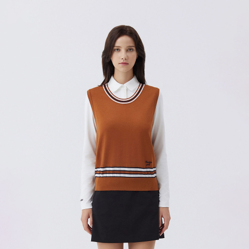 Y Neck трикотаж Vest_CAMEL