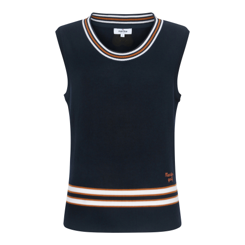 Y Neck трикотаж Vest_NAVY