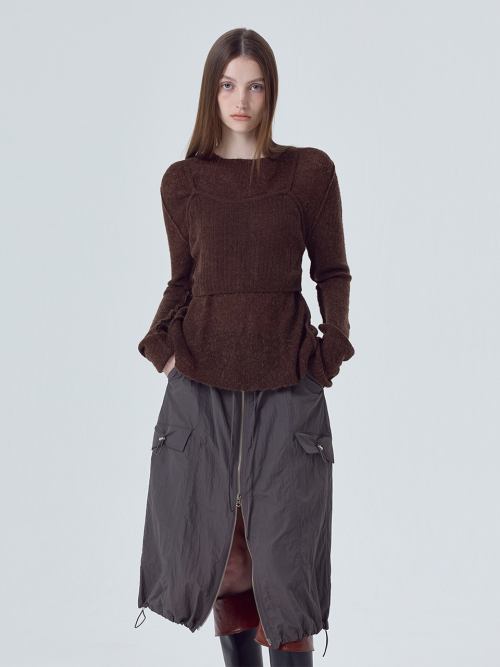 Alpaca Knit Bustier SET, коричневый