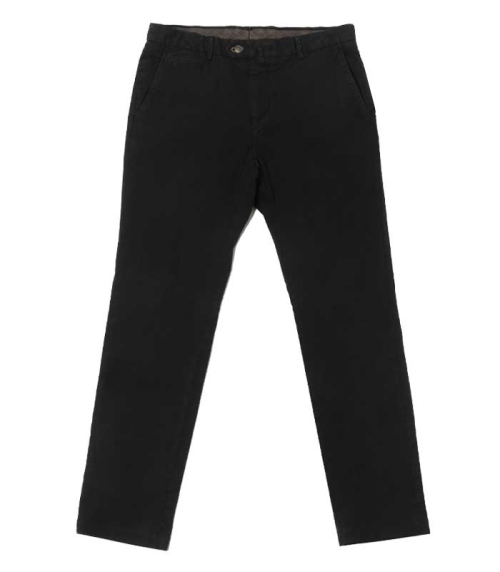 (CERRUS) узкие хлопковые брюки Garment Dying [BLACK]