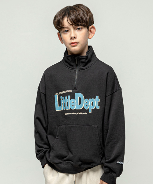 리틀뎁() 로고 하프 집업 맨투맨 DGrey 상품 이미지