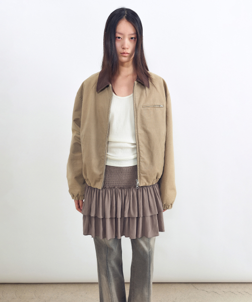 Куртка из вареного хлопка ASH BEIGE