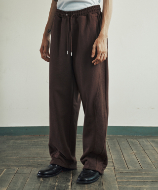 더바이닐하우스(THEVINYLHOUSE) CUT-OFF SWEATPANTS BROWN 상품 이미지