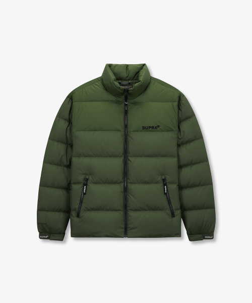 Короткий пуховик с высоким воротником (KHAKI)