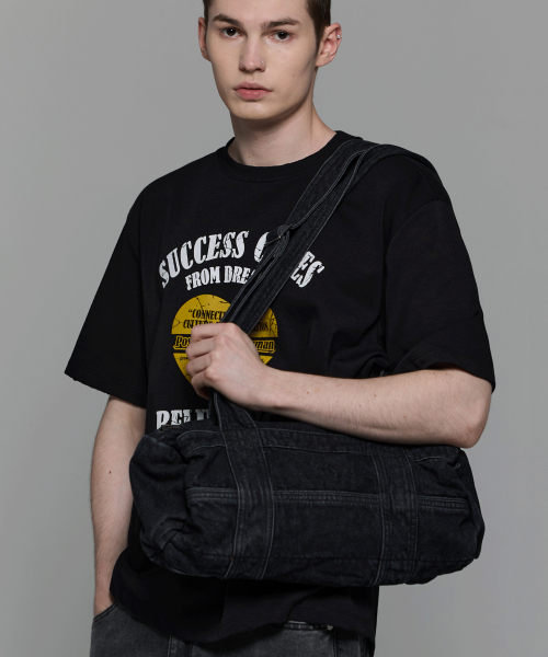 Baguette multi denim bag black