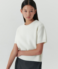 Double-Plain Wool Round Knit - Off White