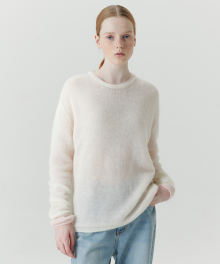 Mohair Sheer Round Knit - Ivory