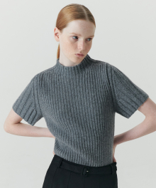 Fine Wool Half-neck Knit - Charcoal