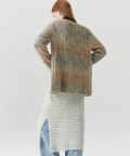 Shimmer Ribbon Knit Cardigan - Sand Orange