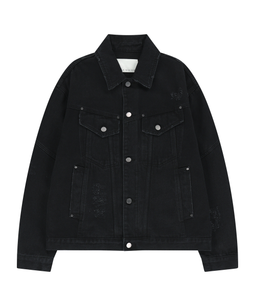 DAMAGED DENIM TRUCKER куртка (BLACK)