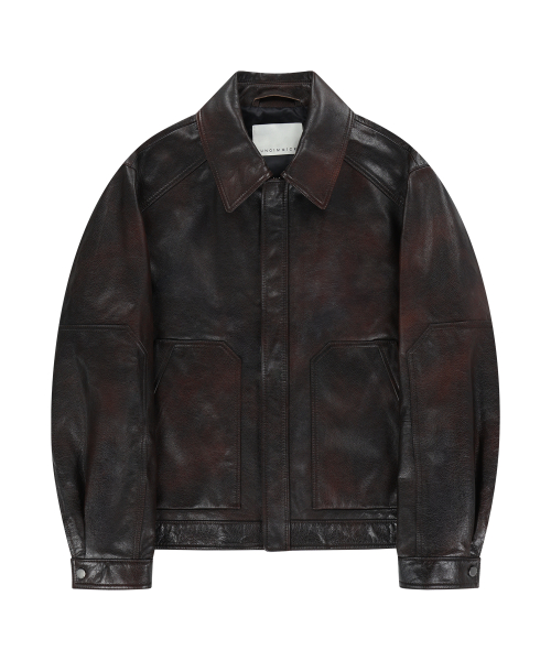 BUFFALO кожаный BLOUSON JACKET (RED BROWN)