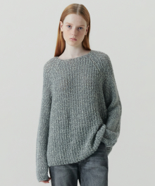 Hairy Loose-Fit Knit - Melange Grey