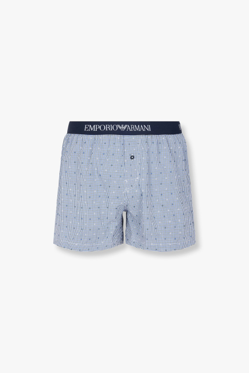 Мужские трусы-боксеры с логотипом EMPORIO ARMANI UNDERWEAR Blue 0814312074
