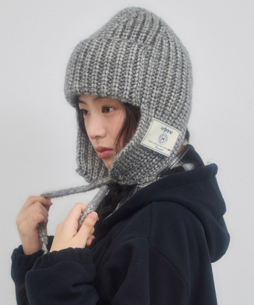 LR KNIT TROOPER HAT_GREY