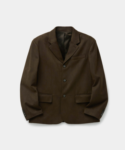 Блейзер на 3 кнопках из искусственной замши Dark Brown