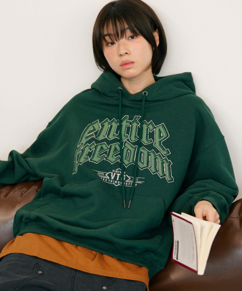 Оверсайз худи Freedom Terry Dark Green OYHD2585
